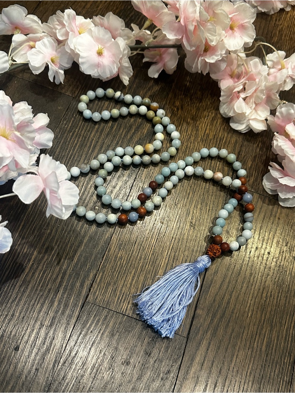 Amazonite and Angelite 108 Bead Mala